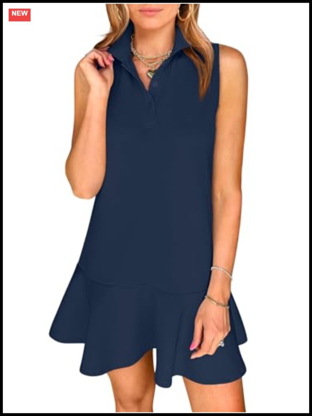 Womens Sleeveless Polo Mini Tennis Dress Athletic Casual Summer